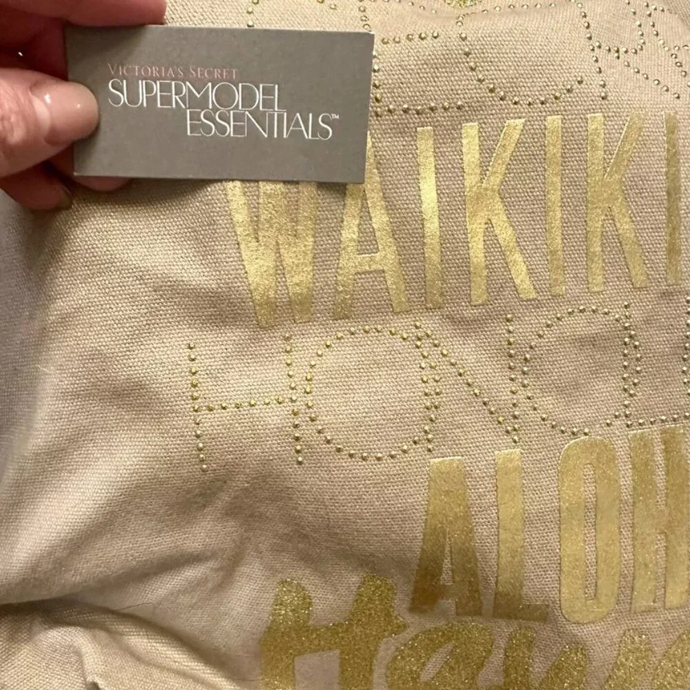 Victoria's Secret SUPERMODELS ESSENTIALS Hawaii Tote Beach Bag Waikiki Oahu NWT - Picture 4 of 5
